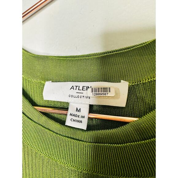 ATLEIN COLLECTIVE Green Crewneck Sleeveless Midi Dress Size Medium - Picture 9 of 15